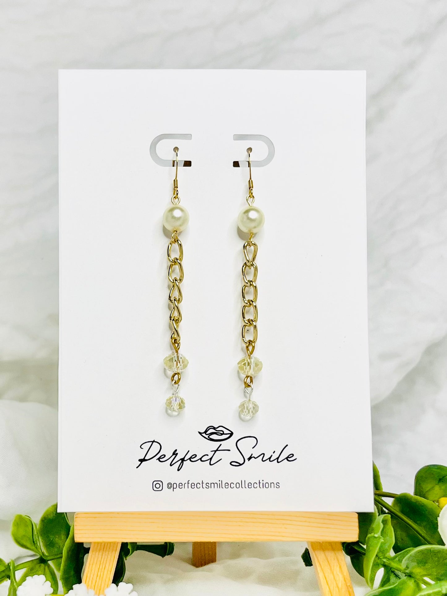 Pearl and Golden Chain Dangles
