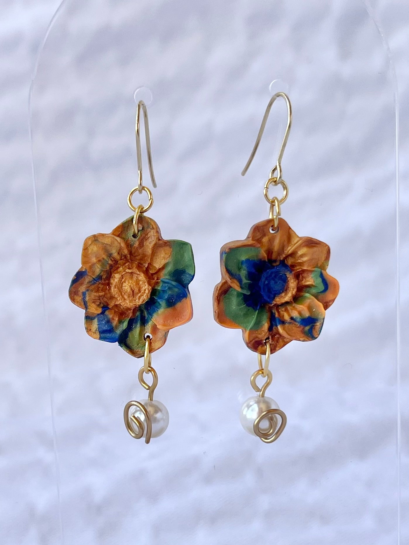 Colgante floral de otoño - perla