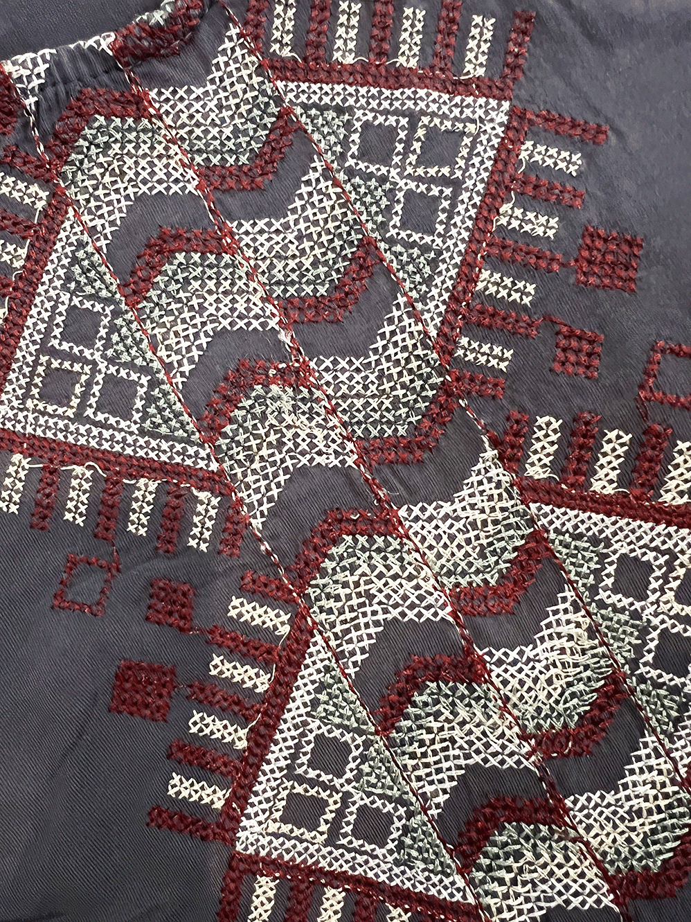 Vestido túnica azteca azul medianoche