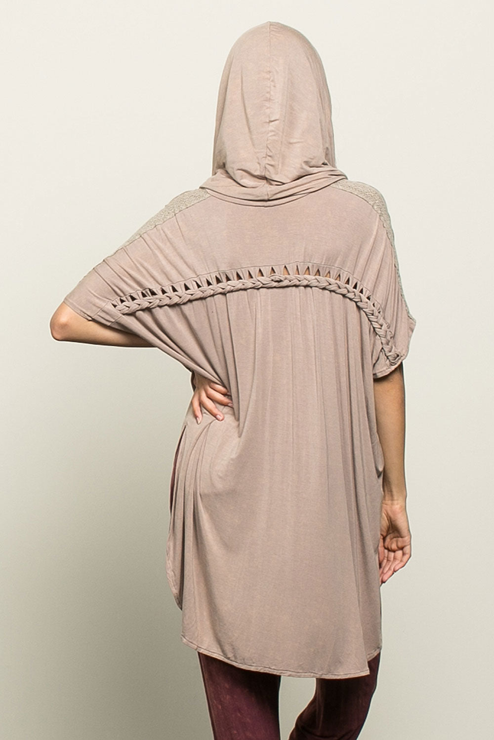 Sudadera con capucha beige Hi-Lo