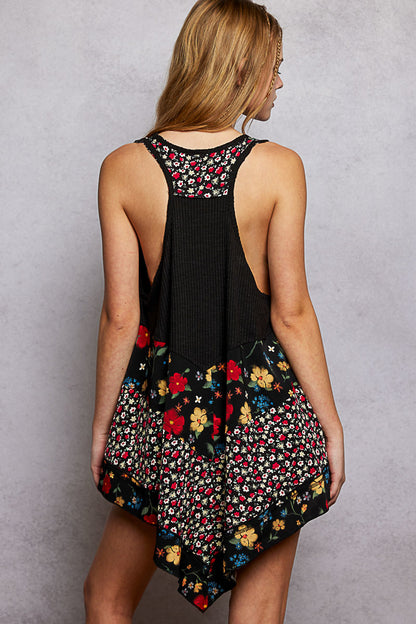 Midnight Garden Hi-Lo Floral Tank