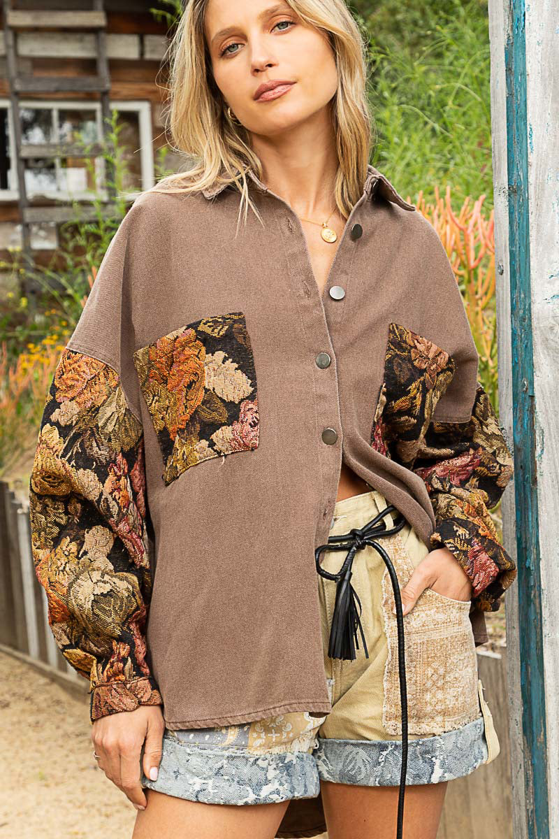 Mocha Tapestry Over Shirt