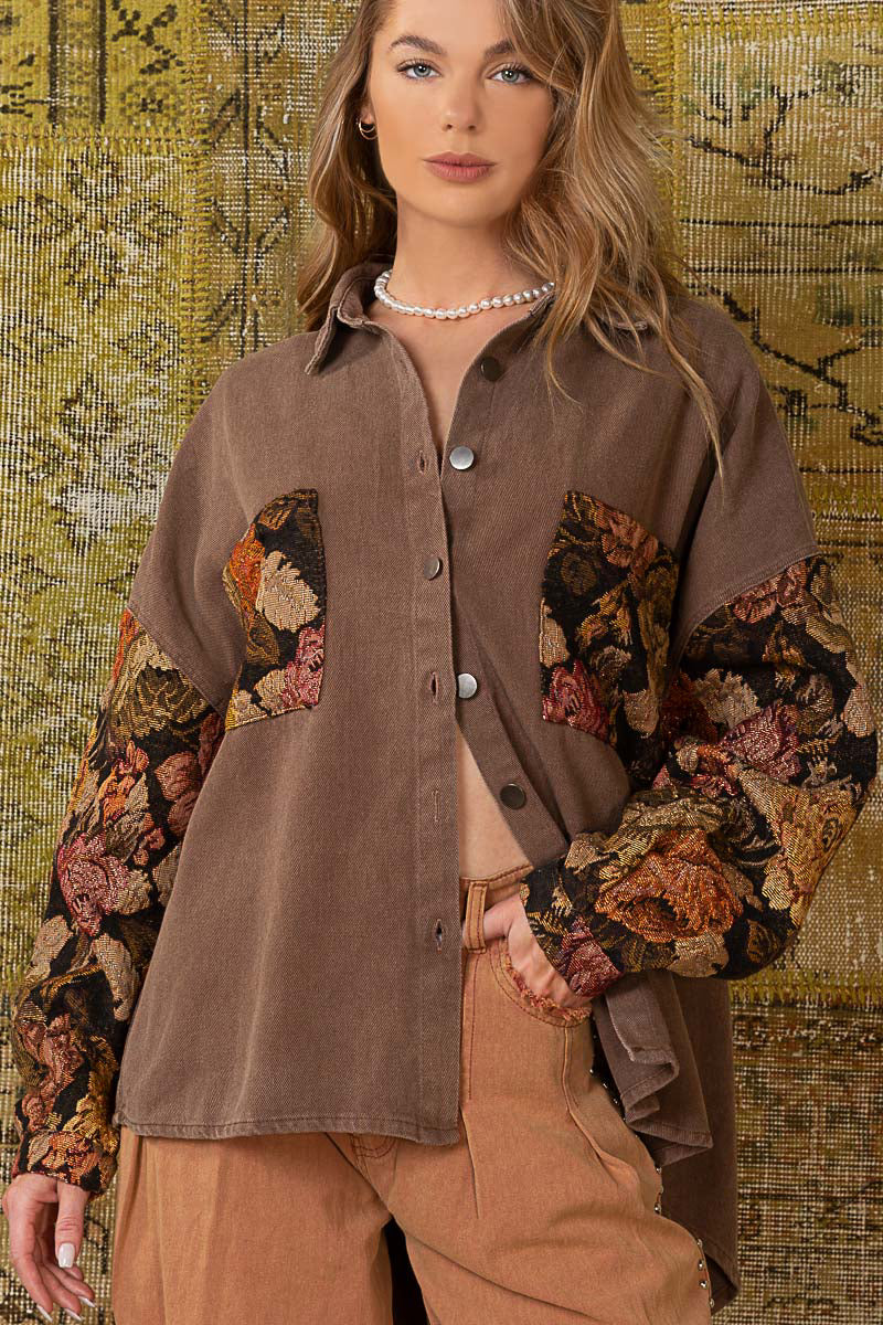 Mocha Tapestry Over Shirt