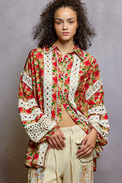 Crimson Lace Reverie Blouse