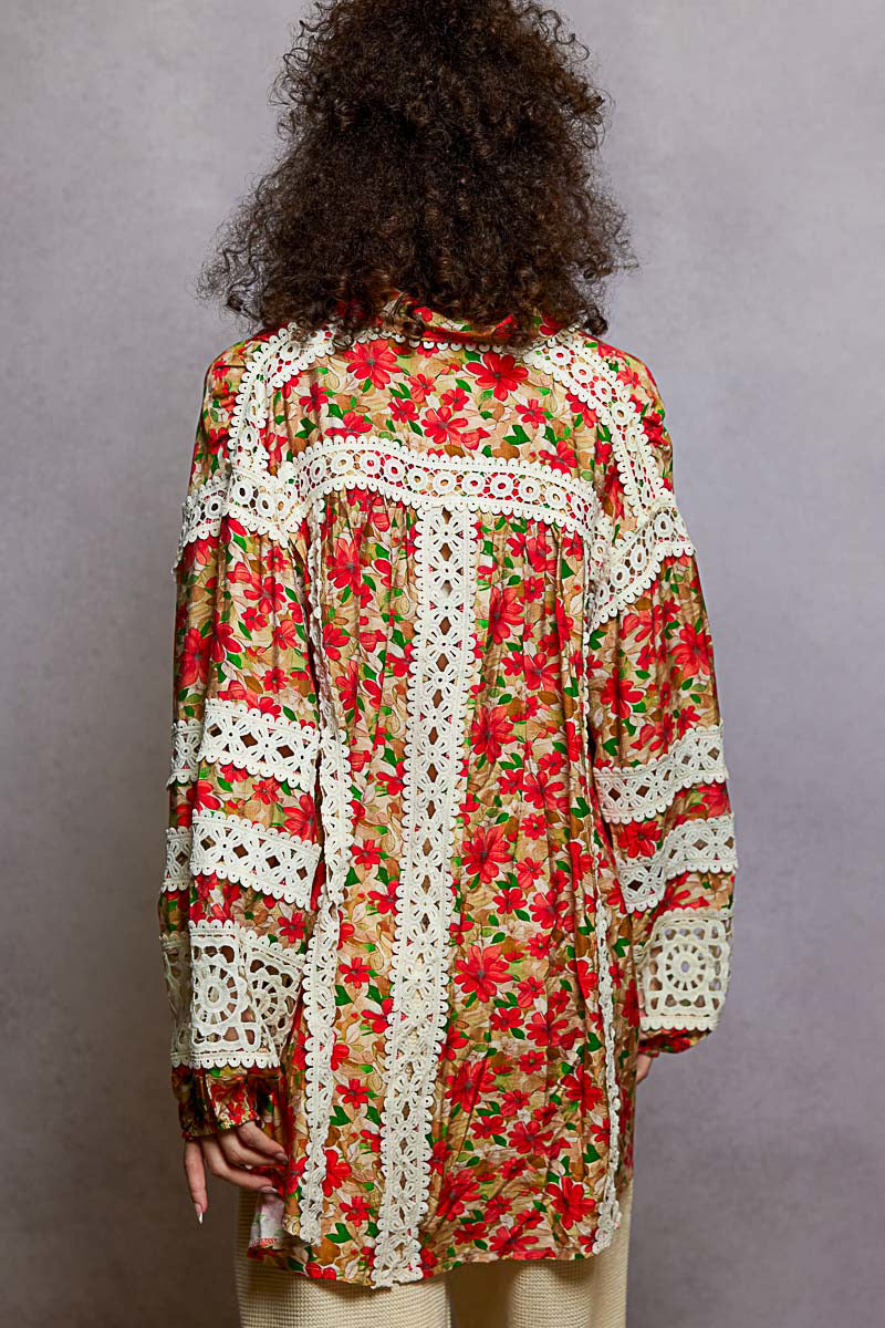 Crimson Lace Reverie Blouse
