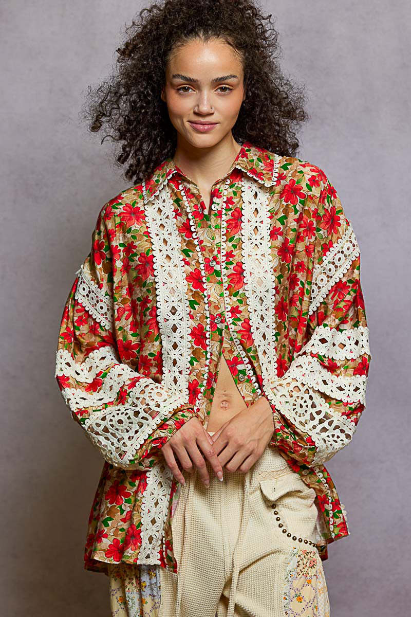 Crimson Lace Reverie Blouse