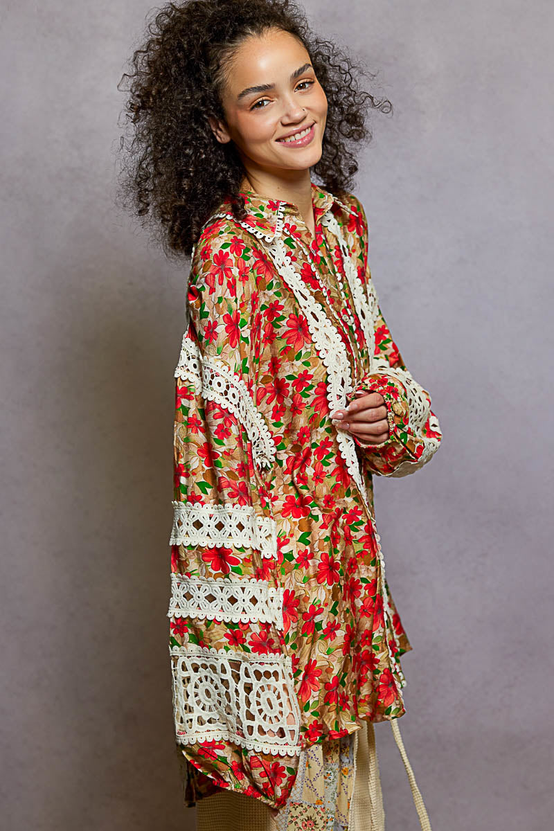 Crimson Lace Reverie Blouse