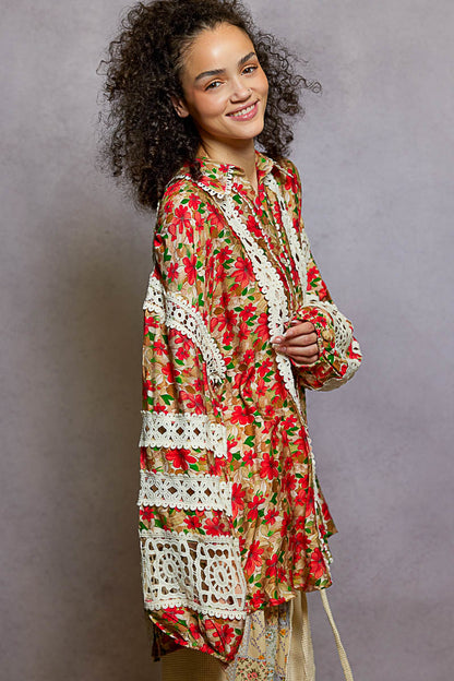 Crimson Lace Reverie Blouse