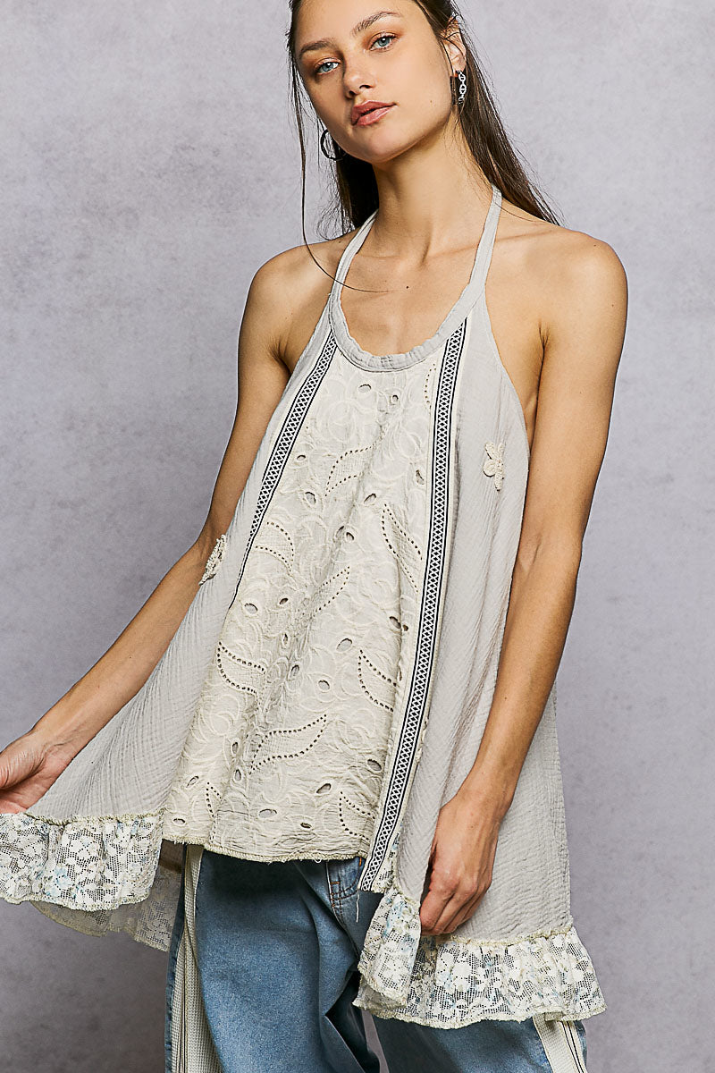 Natural Wonder Halter Tunic [Taupe]