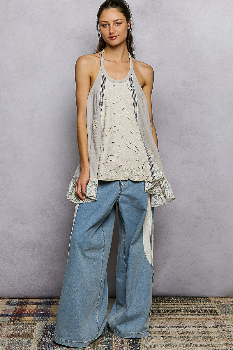 Natural Wonder Halter Tunic [Taupe]