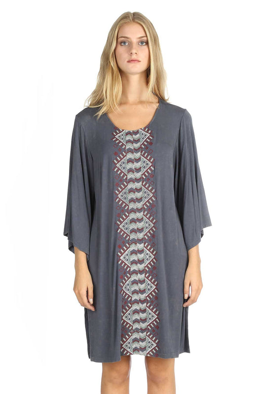 Midnight Blue Aztec Tunic Dress