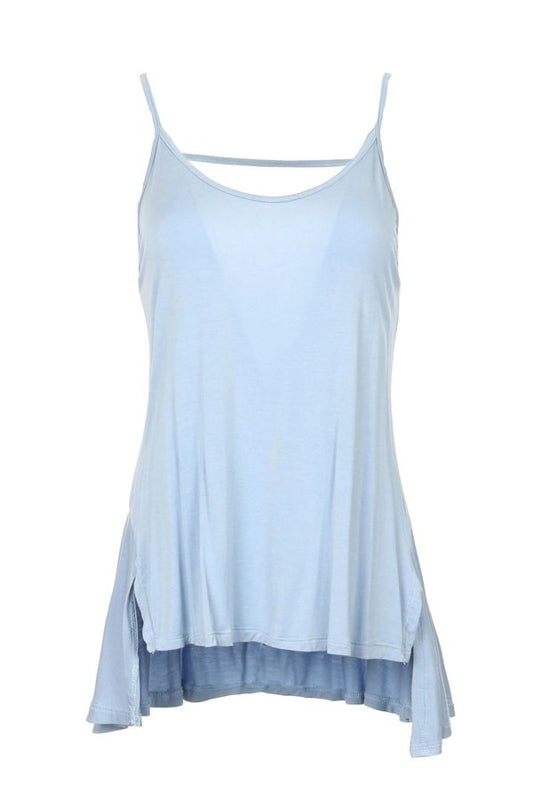 Icy Hi Lo Blue Tank Top