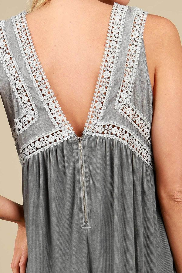 Lace Trim Romantic Grey
